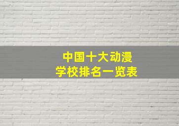 中国十大动漫学校排名一览表