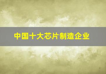 中国十大芯片制造企业