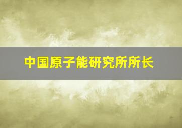 中国原子能研究所所长