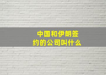 中国和伊朗签约的公司叫什么