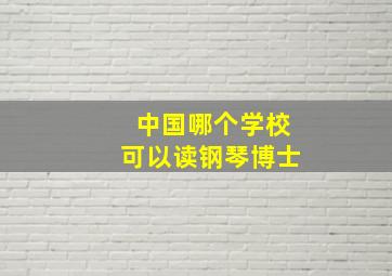 中国哪个学校可以读钢琴博士