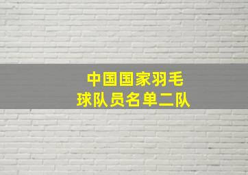 中国国家羽毛球队员名单二队