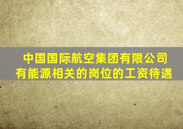 中国国际航空集团有限公司有能源相关的岗位的工资待遇