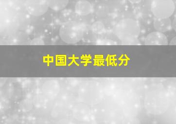 中国大学最低分