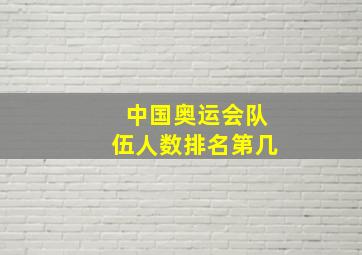 中国奥运会队伍人数排名第几