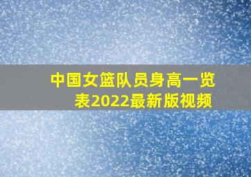 中国女篮队员身高一览表2022最新版视频