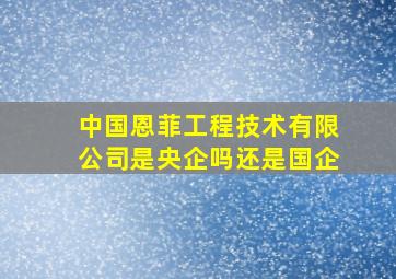 中国恩菲工程技术有限公司是央企吗还是国企