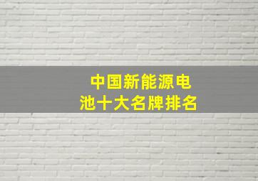 中国新能源电池十大名牌排名