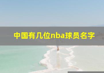 中国有几位nba球员名字