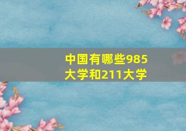 中国有哪些985大学和211大学