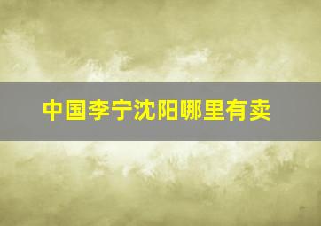 中国李宁沈阳哪里有卖