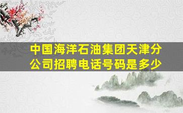 中国海洋石油集团天津分公司招聘电话号码是多少