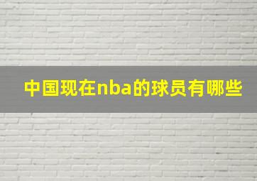 中国现在nba的球员有哪些