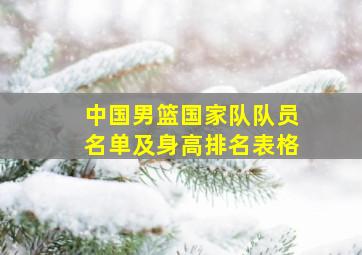 中国男篮国家队队员名单及身高排名表格