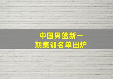 中国男篮新一期集训名单出炉