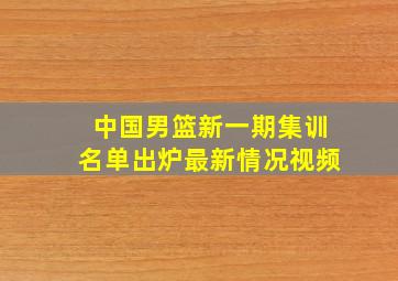 中国男篮新一期集训名单出炉最新情况视频