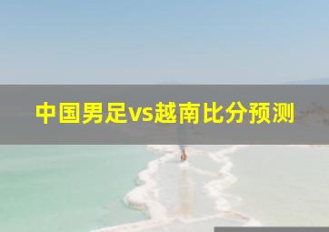 中国男足vs越南比分预测