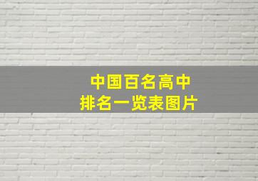 中国百名高中排名一览表图片