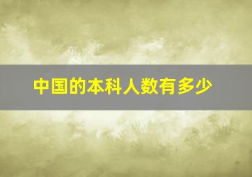 中国的本科人数有多少