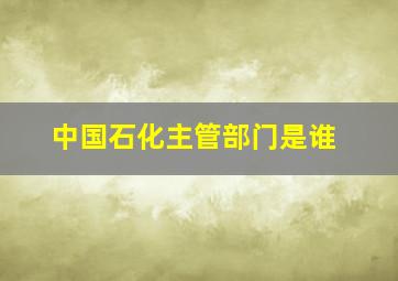 中国石化主管部门是谁