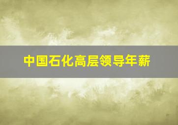 中国石化高层领导年薪