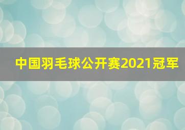 中国羽毛球公开赛2021冠军