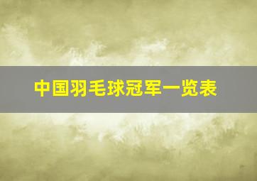 中国羽毛球冠军一览表