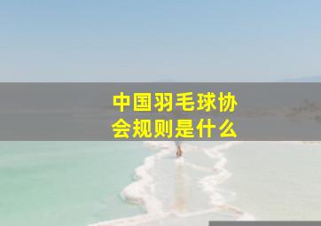 中国羽毛球协会规则是什么