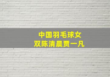 中国羽毛球女双陈清晨贾一凡