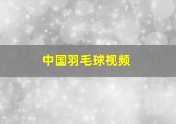 中国羽毛球视频