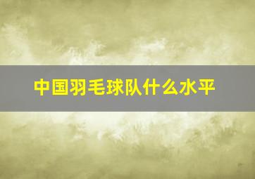 中国羽毛球队什么水平