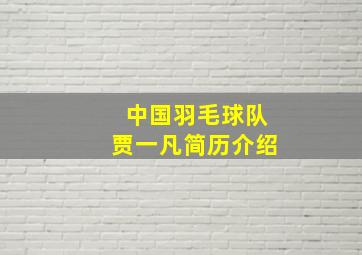 中国羽毛球队贾一凡简历介绍