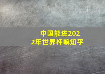 中国能进2022年世界杯嘛知乎