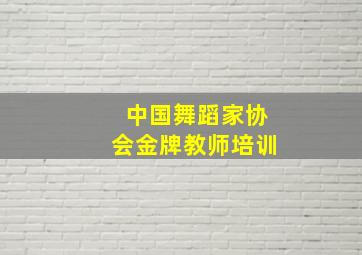 中国舞蹈家协会金牌教师培训