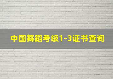 中国舞蹈考级1-3证书查询