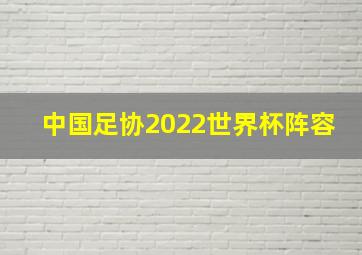 中国足协2022世界杯阵容