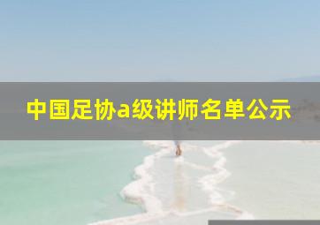 中国足协a级讲师名单公示