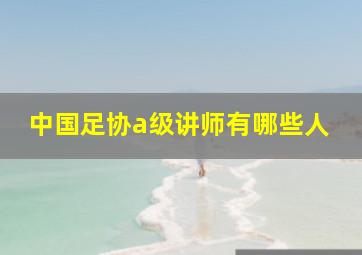 中国足协a级讲师有哪些人