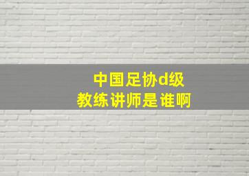 中国足协d级教练讲师是谁啊