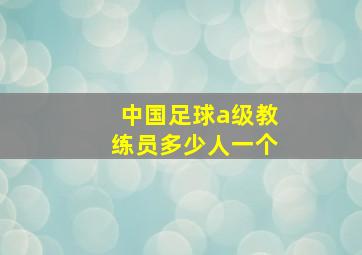 中国足球a级教练员多少人一个