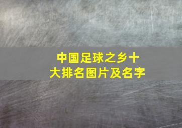 中国足球之乡十大排名图片及名字