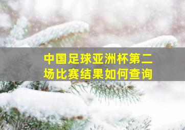 中国足球亚洲杯第二场比赛结果如何查询