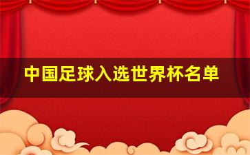 中国足球入选世界杯名单