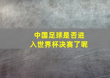 中国足球是否进入世界杯决赛了呢