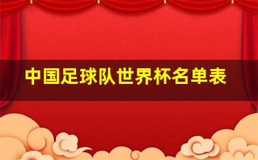 中国足球队世界杯名单表