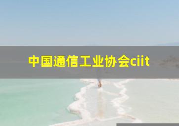 中国通信工业协会ciit