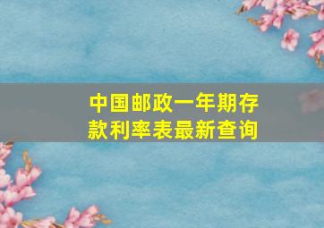 中国邮政一年期存款利率表最新查询