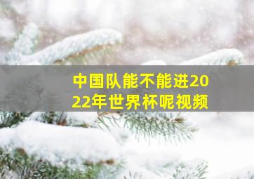 中国队能不能进2022年世界杯呢视频