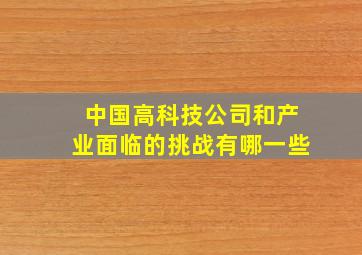 中国高科技公司和产业面临的挑战有哪一些