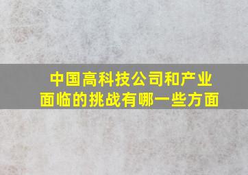 中国高科技公司和产业面临的挑战有哪一些方面